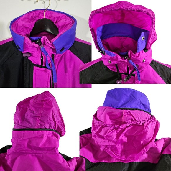 COLUMBIA Radial Sleeve 1-Piece Ski Snow Suit Black with Purple-Pink Colorblock - Picture 3 of 15